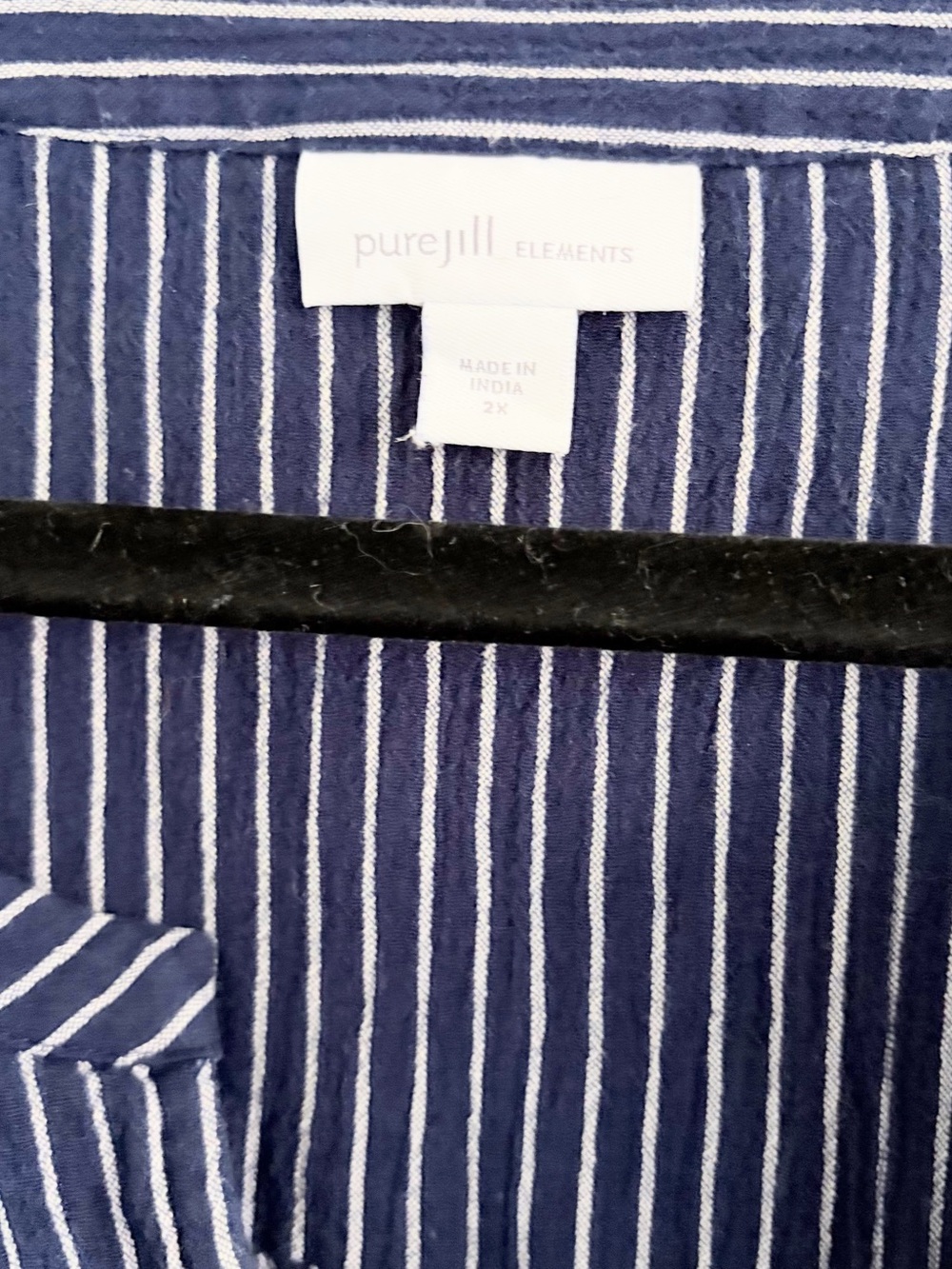 J. Jill Navy and White Striped Patchwork Tunic - Picture 2 of 8